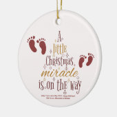 Kerst wonder zwangerschap aankondiging keramisch ornament (Links)