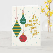 Kerst Wonderbare Tijd Ornamenten Kaart (Gele Bloem)