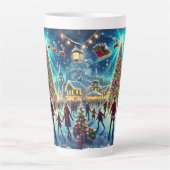 Kerst Wonderland IJsschaatsen Viering Latte Mok (Voorkant)