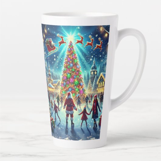 Kerst Wonderland IJsschaatsen Viering Latte Mok (Rechts)