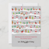 Kerst Wonderland Sneeuwman Pinguïn 4 Foto Feestdagenkaart (Achterkant)