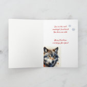 Kerst Wonderlijke Waterverf Wilde Wolf Dier Feestdagen Kaart (Binnen)
