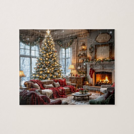 Kerst woonkamer puzzel (Horizontaal)