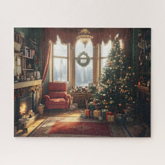 Kerst woonkamer puzzel (Horizontaal)