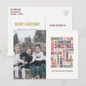 Kerst woorden Vakantiefoto kerstkaart Feestdagenkaart (Voorkant / Achterkant)