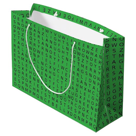Kerst Woordzoek Puzzel Geschenkentas Groot Cadeauzakje (Achterkant Gekanteld)