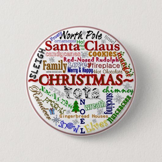 Kerst Word-Art - Button (Voorkant)