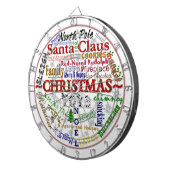 Kerst Word-Art - Dart Board Dartbord (Voorkant Rechts)