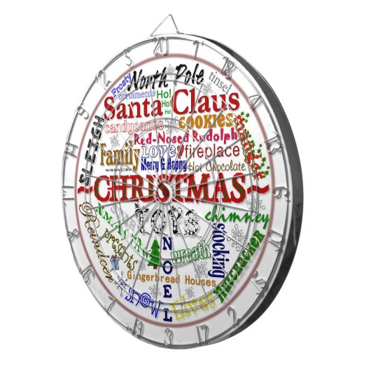 Kerst Word-Art - Dart Board Dartbord (Voorkant Rechts)