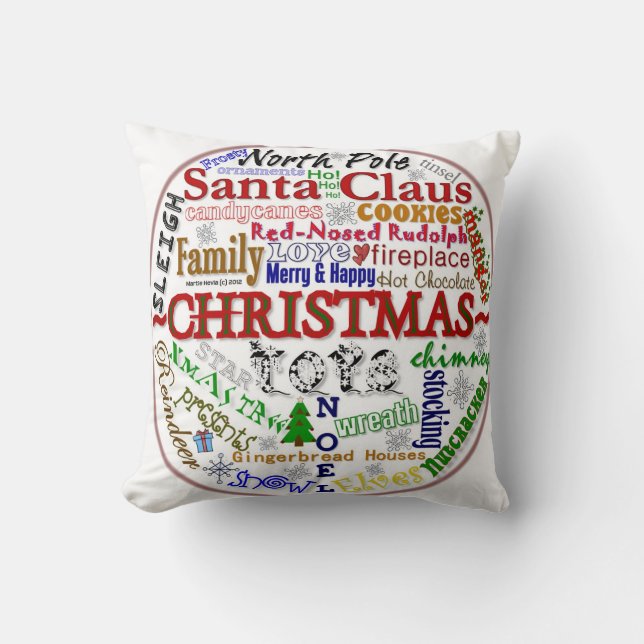 Kerst Word-Art - MoJo Kussens (Voorkant)