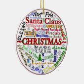 Kerst Word-Art (Personaliseer met uw foto) Keramisch Ornament (Rechts)