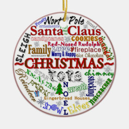 Kerst Word-Art (Personaliseer met uw foto) Keramisch Ornament