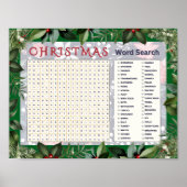 Kerst Word Zoeken Puzzel Feestelijke activiteit Poster (Voorkant)