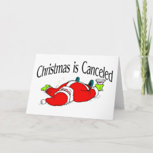 Kerst wordt afgelast Drink kerstman Feestdagen Kaart