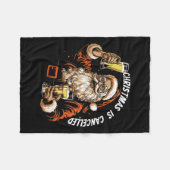 Kerst wordt afgelast Funny Santa Drink Beer X Fleece Deken (Voorkant (Horizontaal))