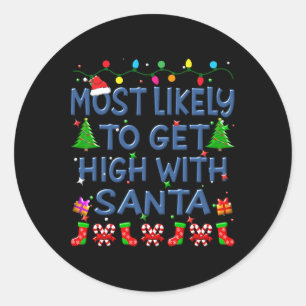 Kerst wordt hoogstwaarschijnlijk high met de kerst ronde sticker