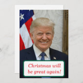 Kerst wordt weer geweldig Trump Feestdagenkaart (Voorkant / Achterkant)