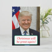 Kerst wordt weer geweldig Trump Feestdagenkaart (Staand voorkant)