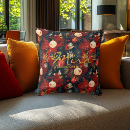 Kerst Worp Kussen met Festief Ontwerp & Spreuk