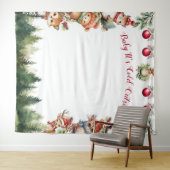 Kerst Woud Dieren Baby Het Is Koud Tapijt Wandkleed (In Situ (horizontaal))