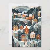 Kerst Woud Dorp Cozy Feestdagenkaart (Voorkant)