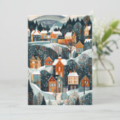 Kerst Woud Dorp Cozy Feestdagenkaart (Staand voorkant)