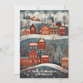 Kerst Woud Dorp Cozy Feestdagenkaart (Voorkant)