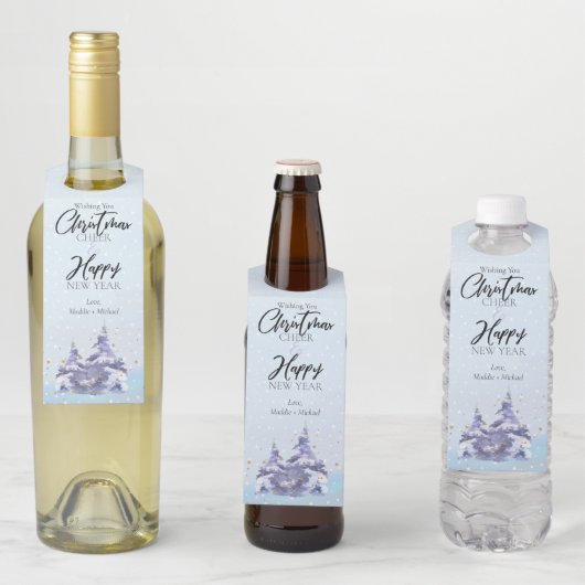 Kerst Woud Winter Fles Hanger Label 🎁 (In situ)