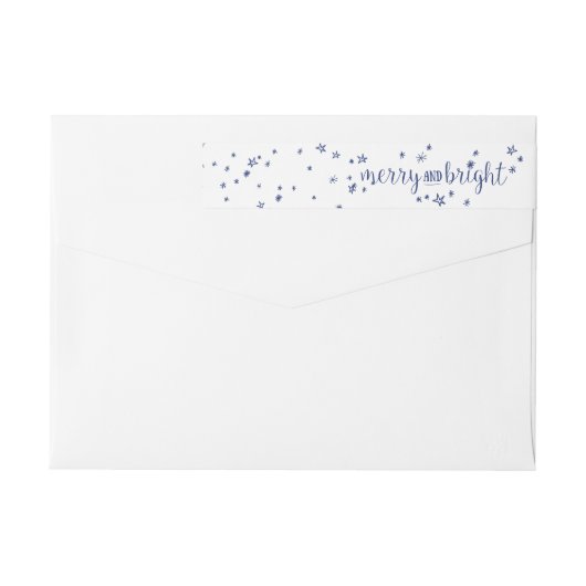Kerst Wrap Around Adreslabel Merry & Bright (Achterkant)