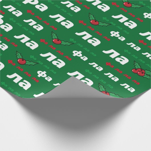 Kerst Wrap met een Oekraïens thema - Fa la La Cadeaupapier (Hoek)