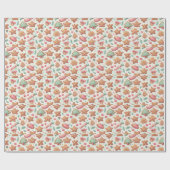 Kerst wrap met feestelijke traktaties cadeaupapier (Vlak)