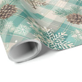 Kerst wrap met pinecones & sneeuwvlokken cadeaupapier (Rol Hoek)