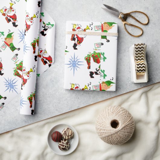 Kerst Wrap Santa Elf Sneeuwman Cadeaupapier (Crafts)