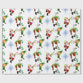 Kerst Wrap Santa Elf Sneeuwman Cadeaupapier (Vlak)