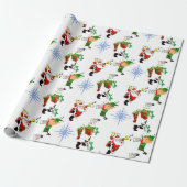 Kerst Wrap Santa Elf Sneeuwman Cadeaupapier (Uitgerold)