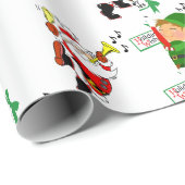 Kerst Wrap Santa Elf Sneeuwman Cadeaupapier (Rol Hoek)