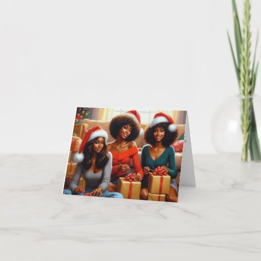 Kerst Wrapfeest Kaart  (Voorkant)