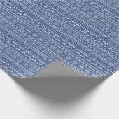 Kerst Wrapping Papier Blauw Rendier HoHO (Hoek)