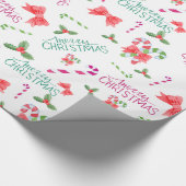 Kerst Wrapping Papier Candy Canes Holly (Hoek)