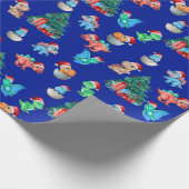 Kerst Wrapping Papier Dinosaurus Kinder Schattige (Hoek)