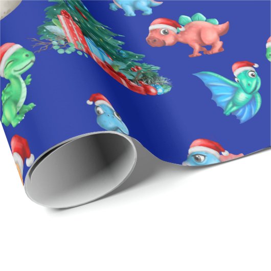 Kerst Wrapping Papier Dinosaurus Kinder Schattige (Rol Hoek)