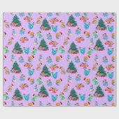 Kerst Wrapping Papier Dinosaurus Kinder Schattige (Vlak)