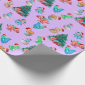 Kerst Wrapping Papier Dinosaurus Kinder Schattige (Hoek)