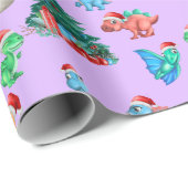 Kerst Wrapping Papier Dinosaurus Kinder Schattige (Rol Hoek)