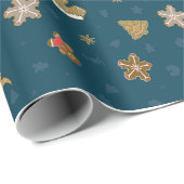 Kerst Wrapping Papier Gingerbread Vakantie Wrap (Rol Hoek)