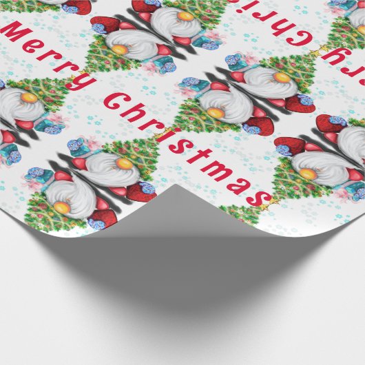 Kerst Wrapping Papier Gnoom met Uw Gift (Hoek)