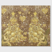 Kerst Wrapping Papier Gouden Engel (Vlak)