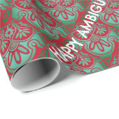 Kerst Wrapping papier groen en rood grappig (Rol Hoek)