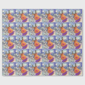 Kerst Wrapping Papier met Gelukkig Rendier (Vlak)