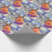 Kerst Wrapping Papier met Gelukkig Rendier (Hoek)